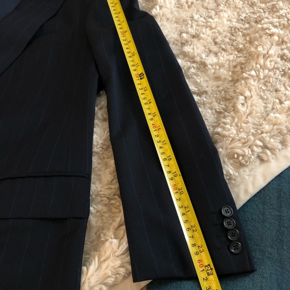 D'Avenza Roma Black with Blue Stripe Wool Blazer - Picture 10 of 11